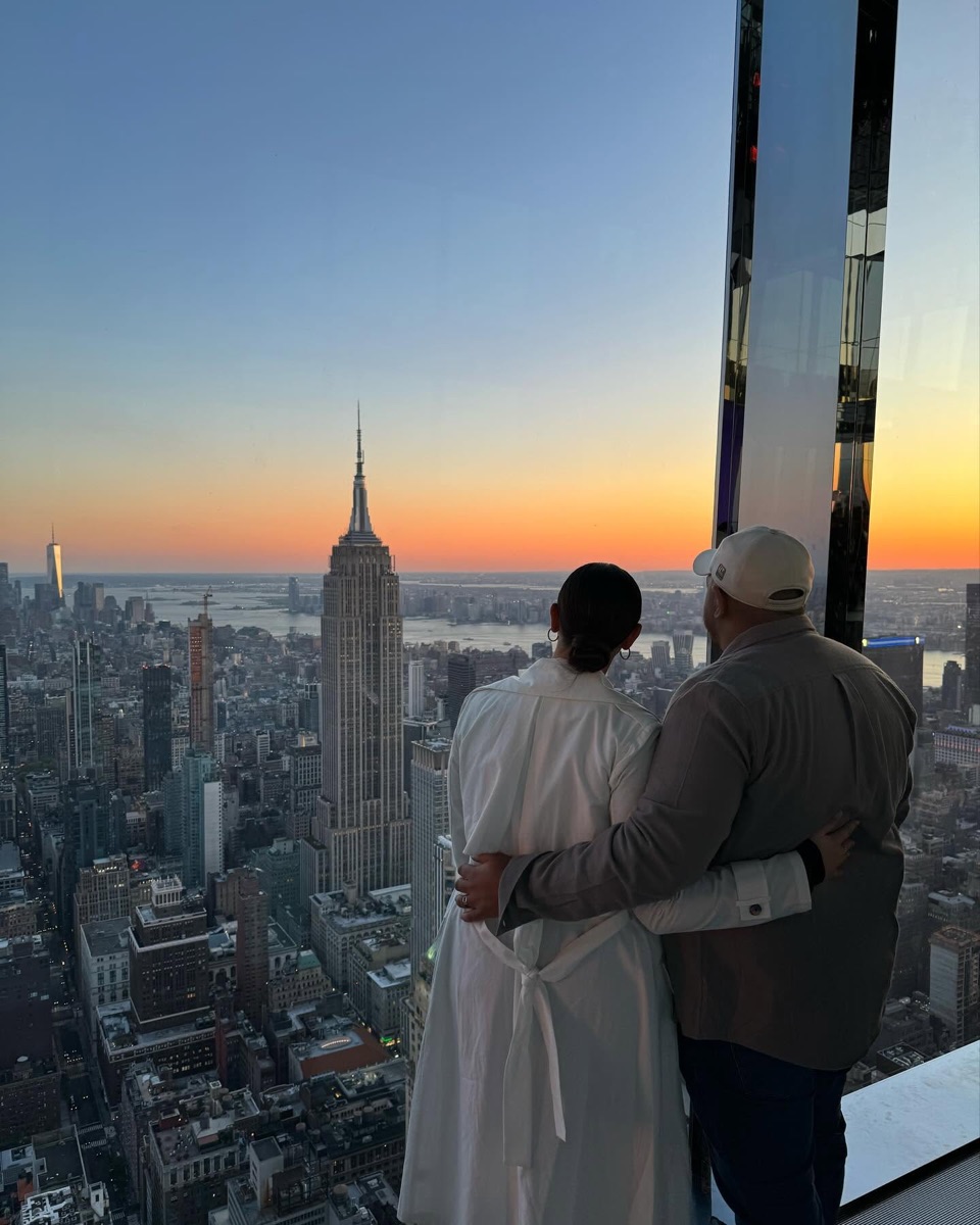 Paul and his wife Jess looking over New York at sunset